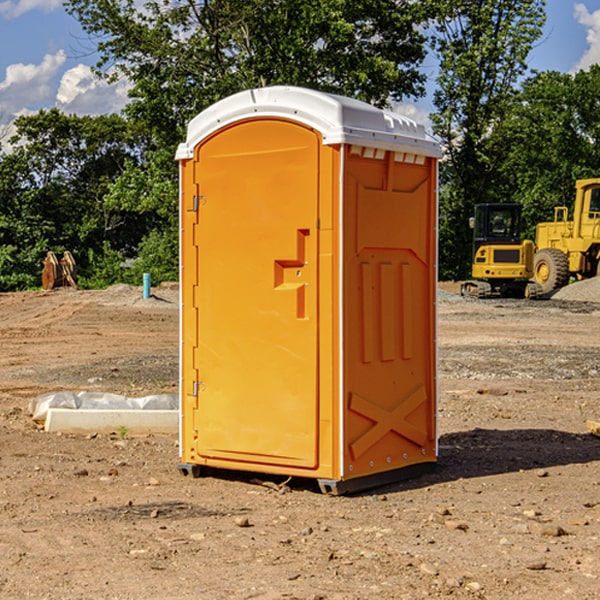 how often are the portable restrooms cleaned and serviced during a rental period in Funkley Minnesota